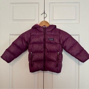Patagonia Kids Down Sweater Hooded Jacket - 3T - Plum Purple